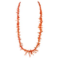 1970'S Natural Coral Spider Branch Necklace