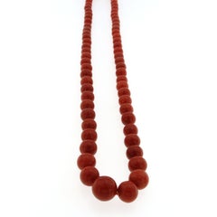 1970s Natural Mediterranean Coral Long Necklace