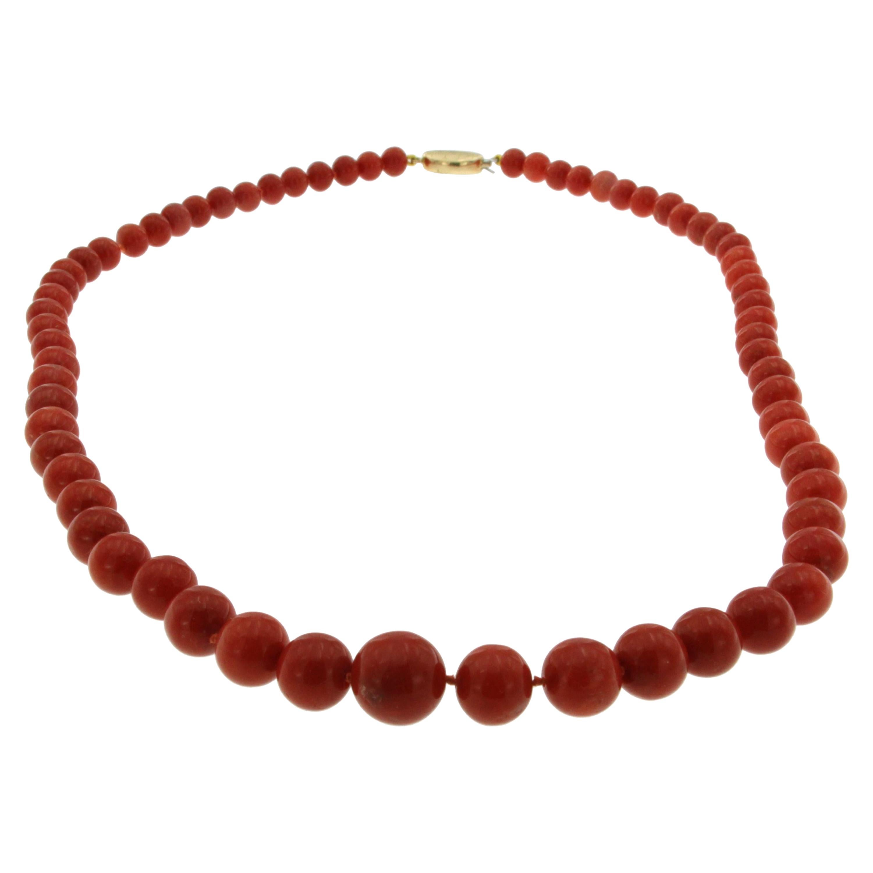 1970s Natural Mediterranean Coral Long Necklace For Sale