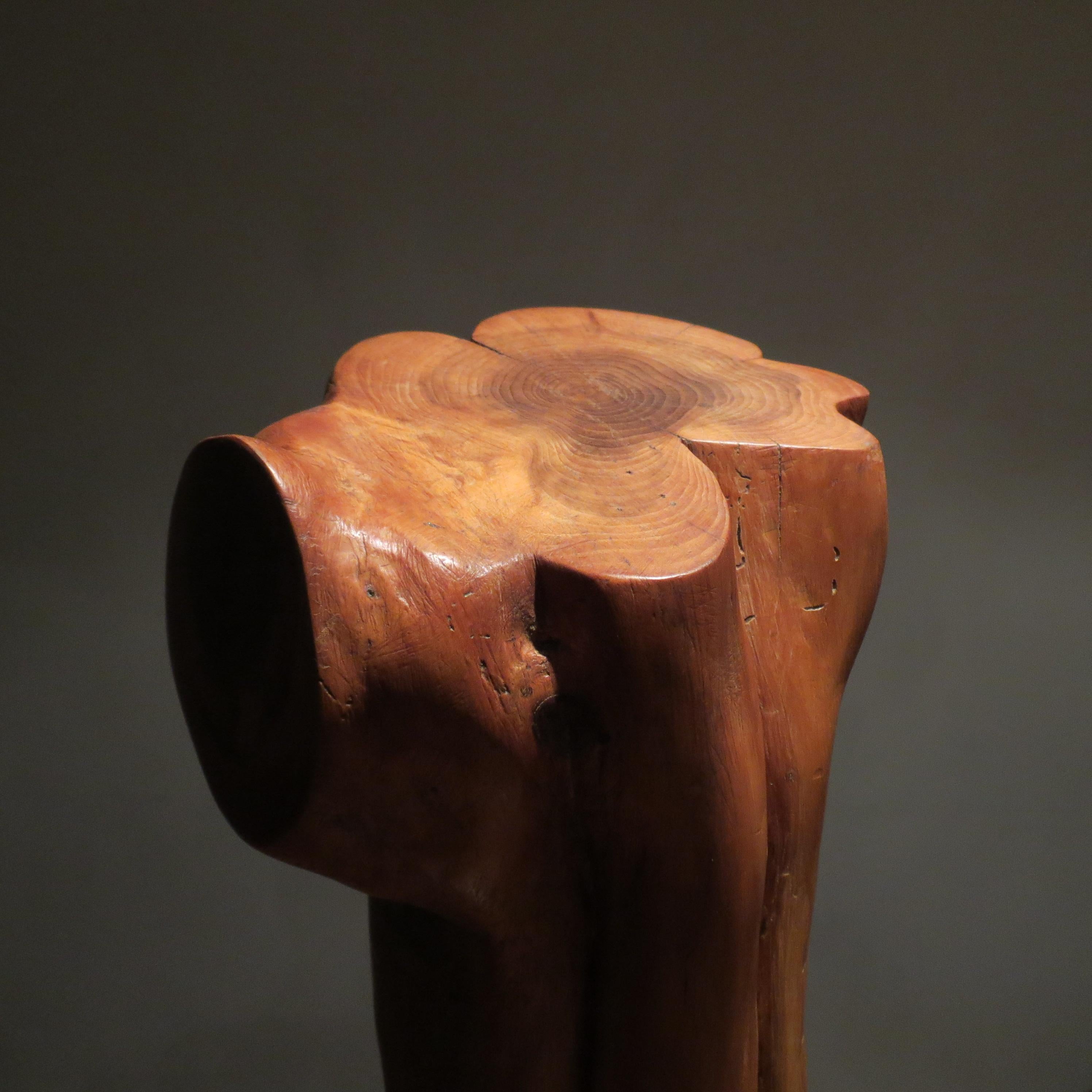 20ième siècle Sculpture naturaliste en bois d'if des années 1970