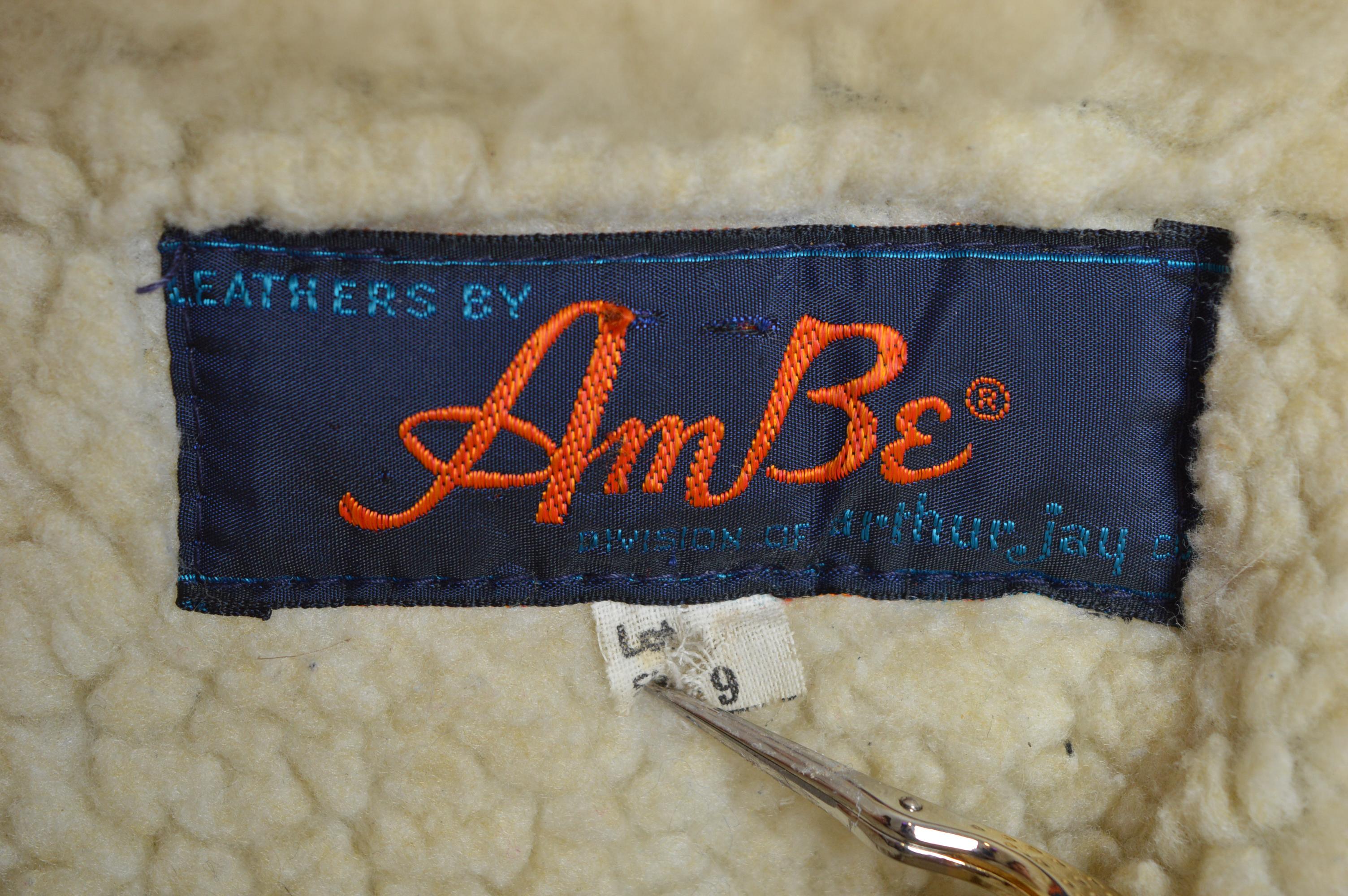 1970’s Navy Blue Suede Penny Lane Curly Sheepskin Coat - Shearling Jacket For Sale 9
