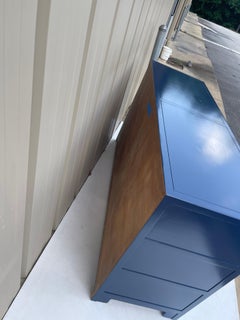 Navy Lacquered Modern Michael Taylor for Baker Furn, Far East Chest /Credenza