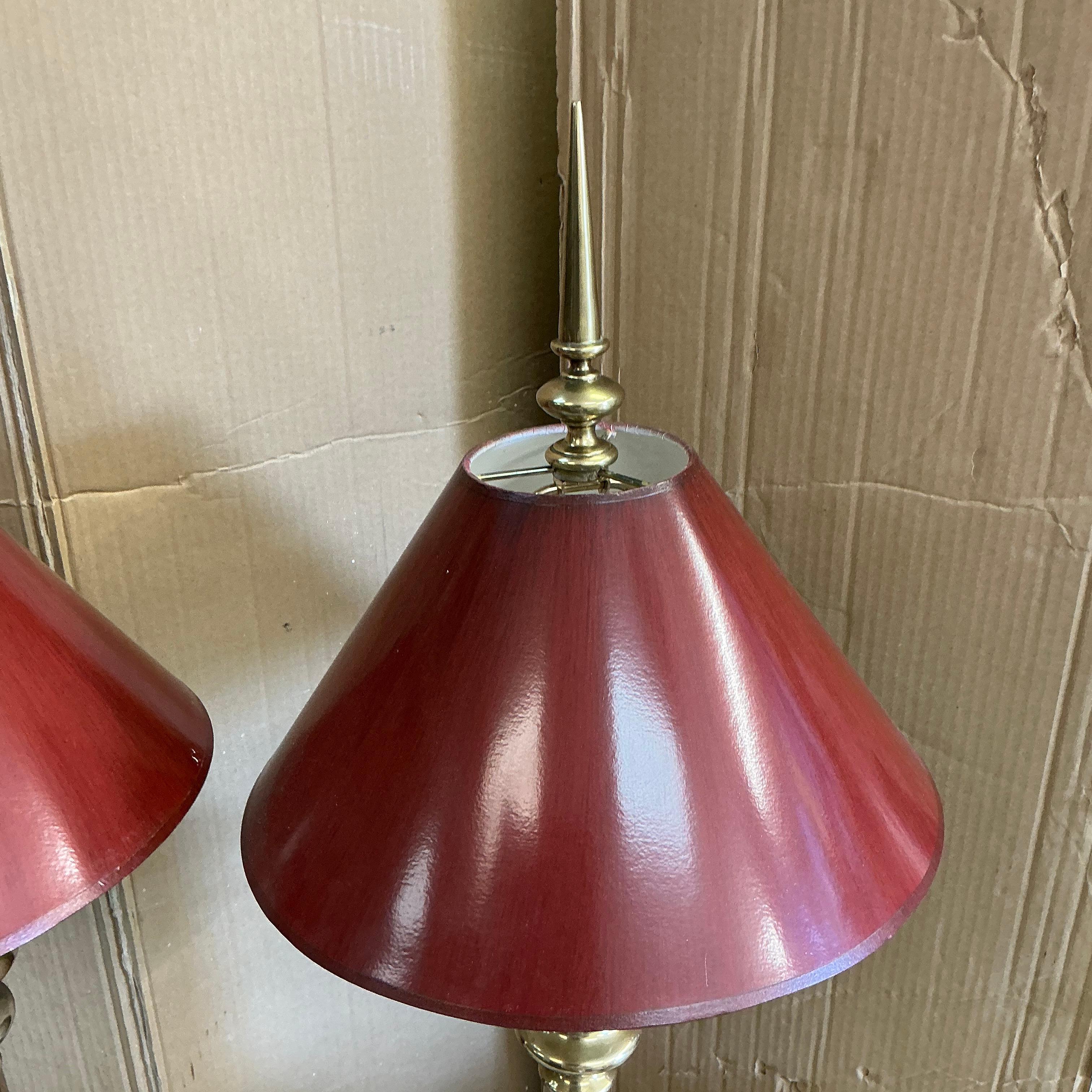 American 1970s Neo-Classical style Brass Frederick Cooper Table Lamps - Pair For Sale