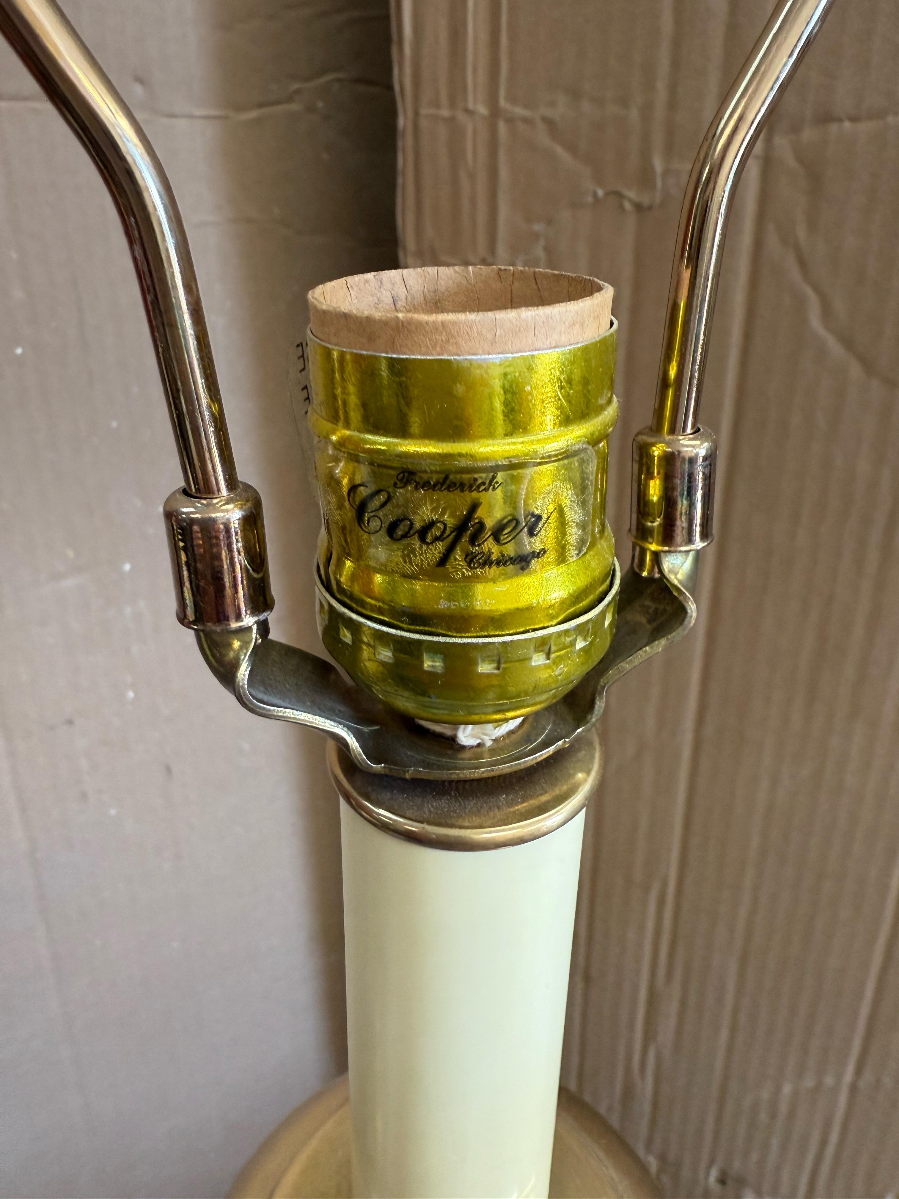 20th Century 1970s Neo-Classical style Brass Frederick Cooper Table Lamps - Pair For Sale