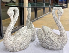 1970s Neo-Classical Style Cast Swan Center or Dining Table