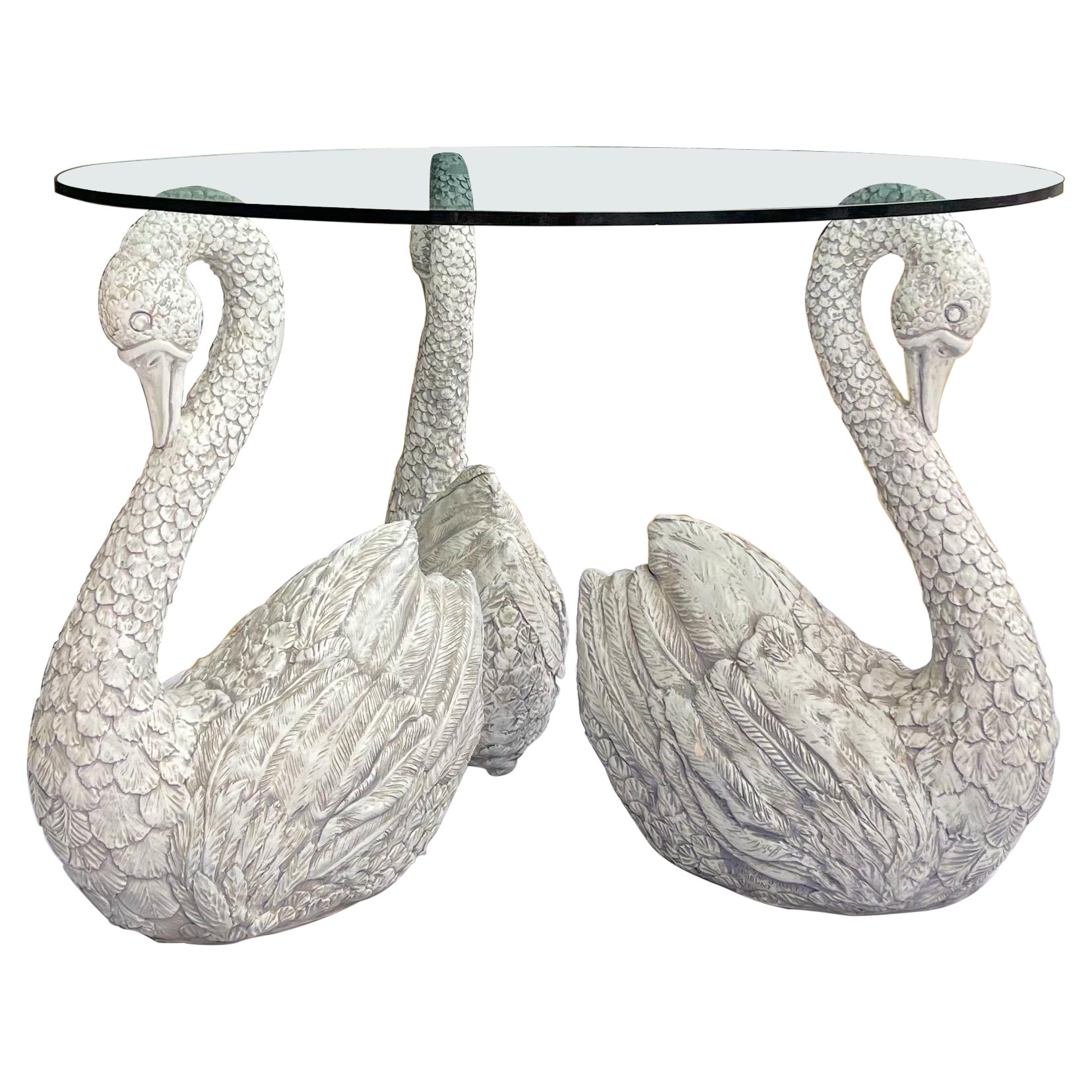 1970 Table de salle à manger ou de centre en cygne coulé de style Classic