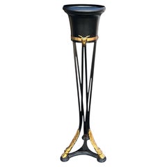 1970s Neo-Classical Style Tole & Brass Planter / Stand With Rams and Hooves