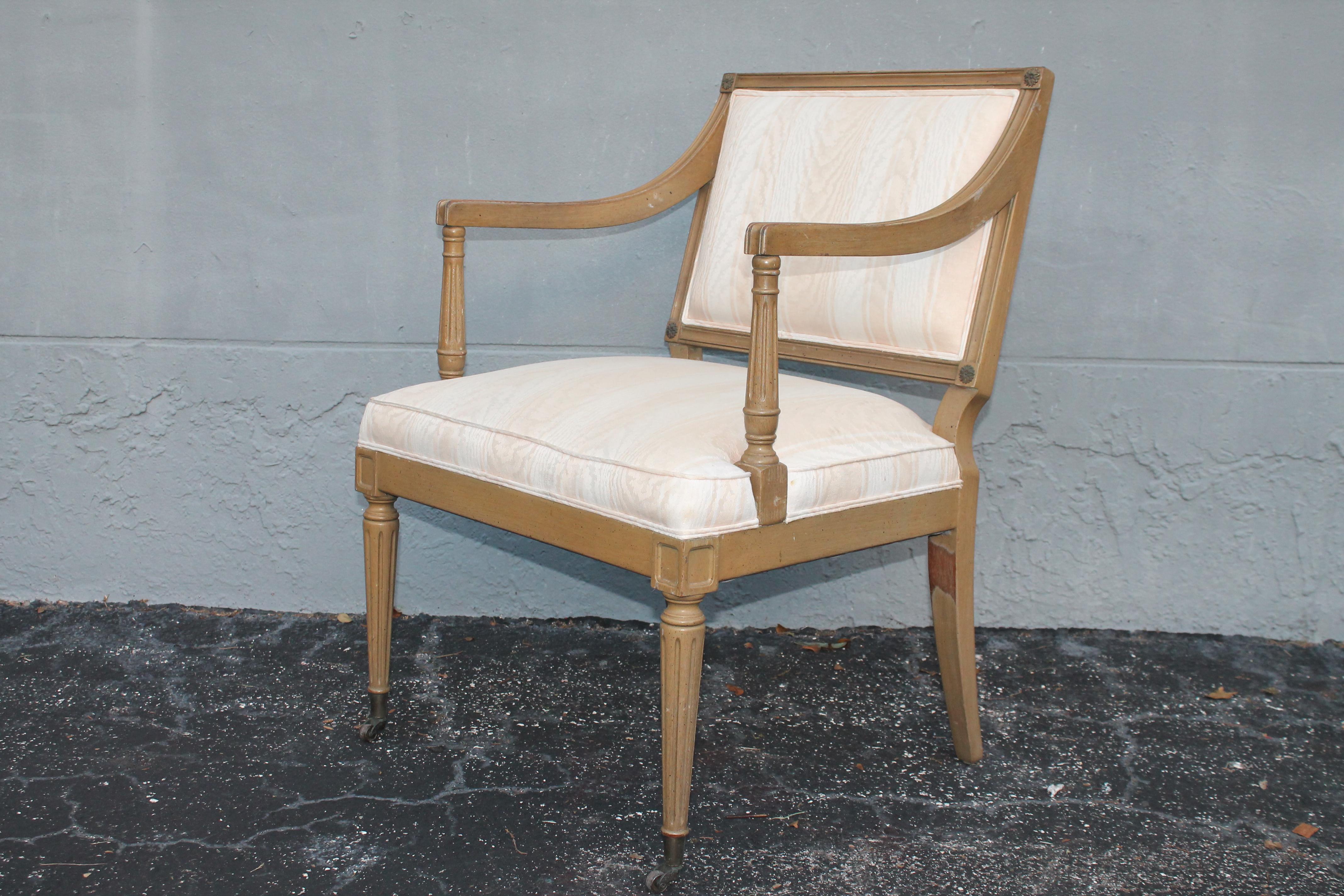 North American 1970's Neoclassical style Occasional/ Accent/ Side Chair By John Widdicomb For Sale