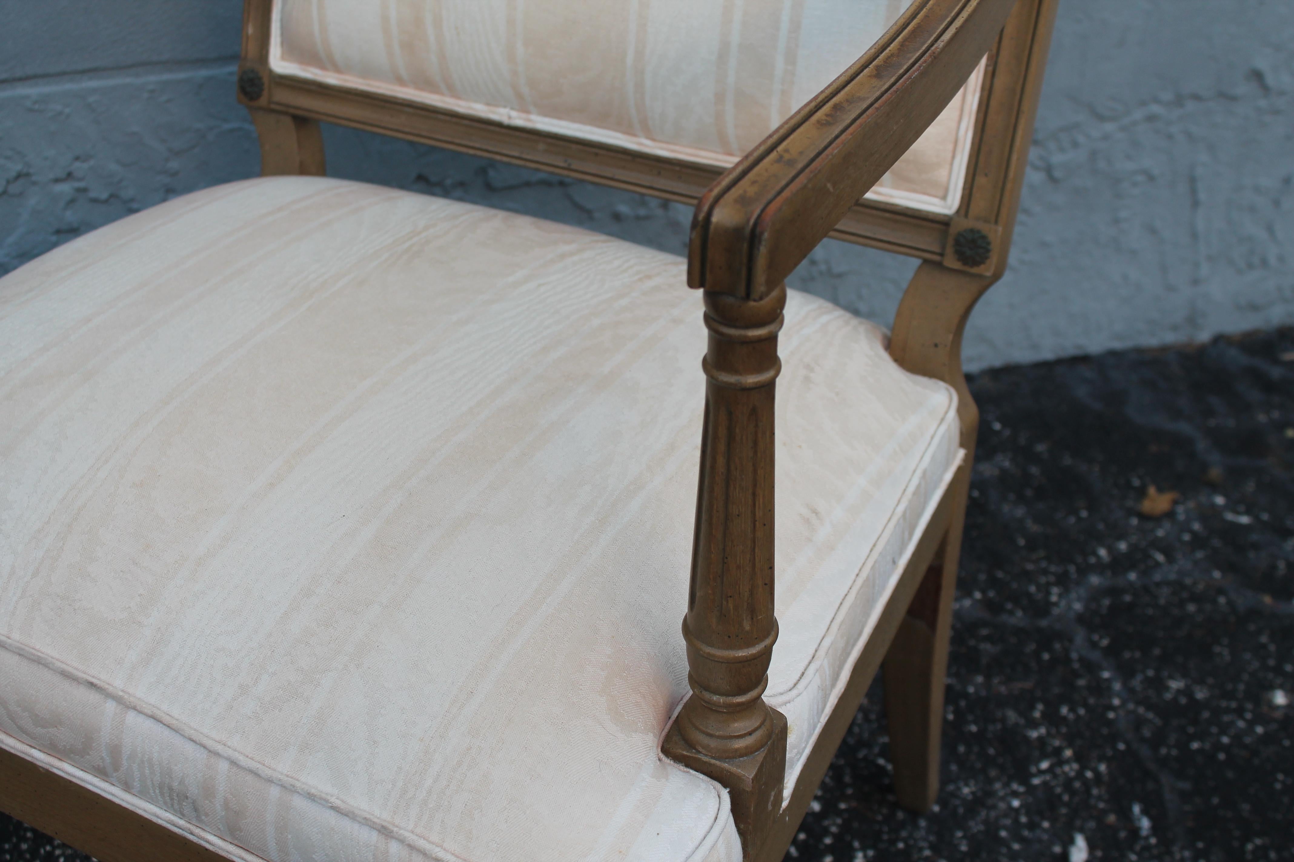 Wood 1970's Neoclassical style Occasional/ Accent/ Side Chair By John Widdicomb For Sale