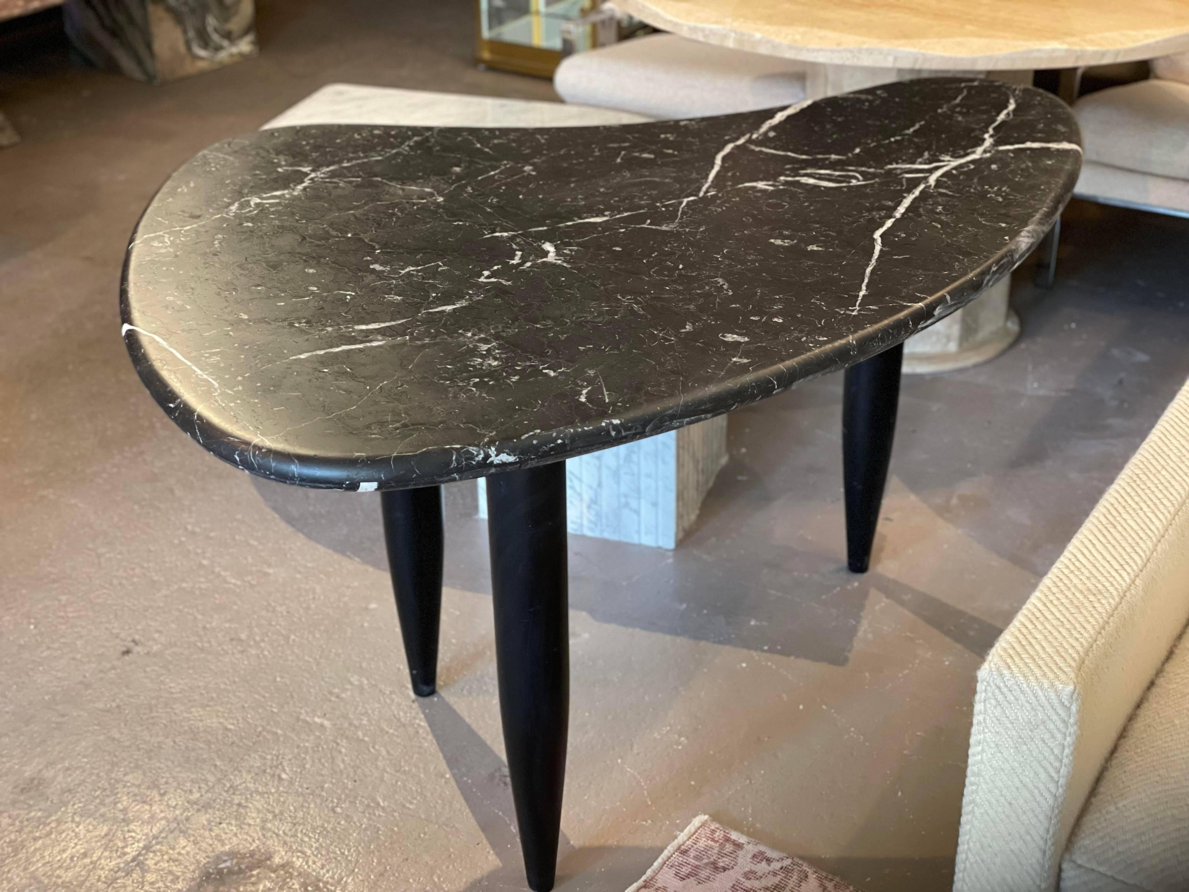 Marble 1970s Nero Marquina Biomorphic Dining Table
