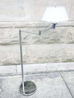 1970s Nessen Studio Chrome Floor Lamps, Pair