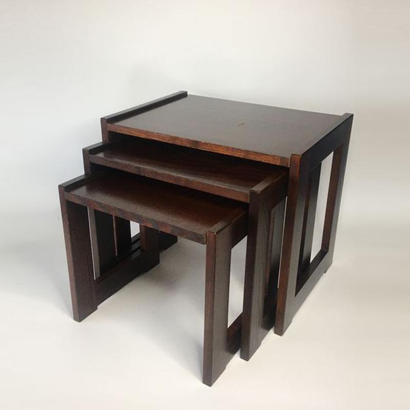 1970s Stunning nesting tables by Luciano Frigerio.