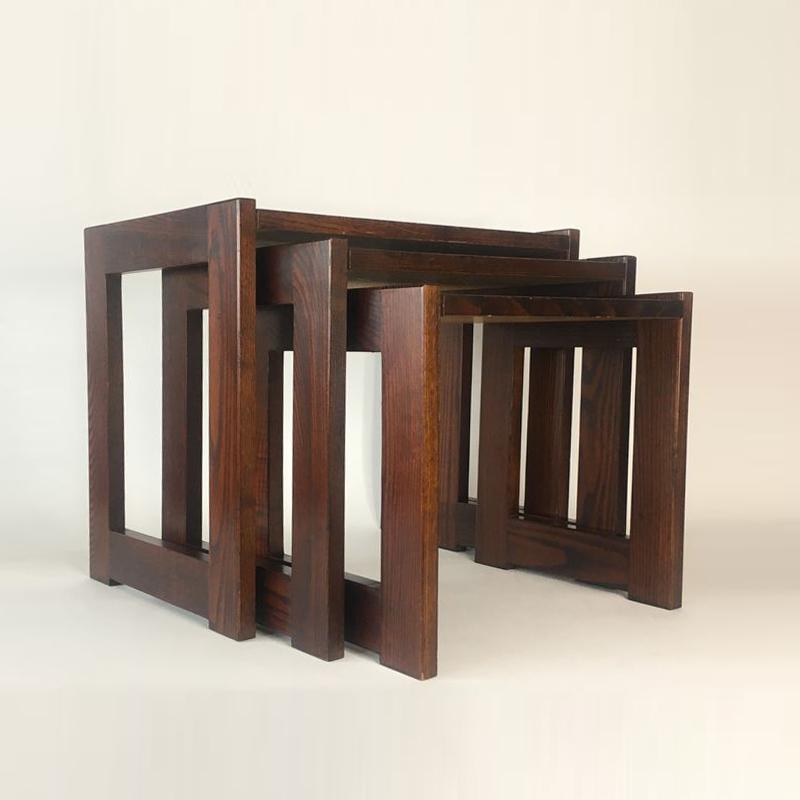 Italian 1970s Nesting Tables by Luciano Frigerio For Sale