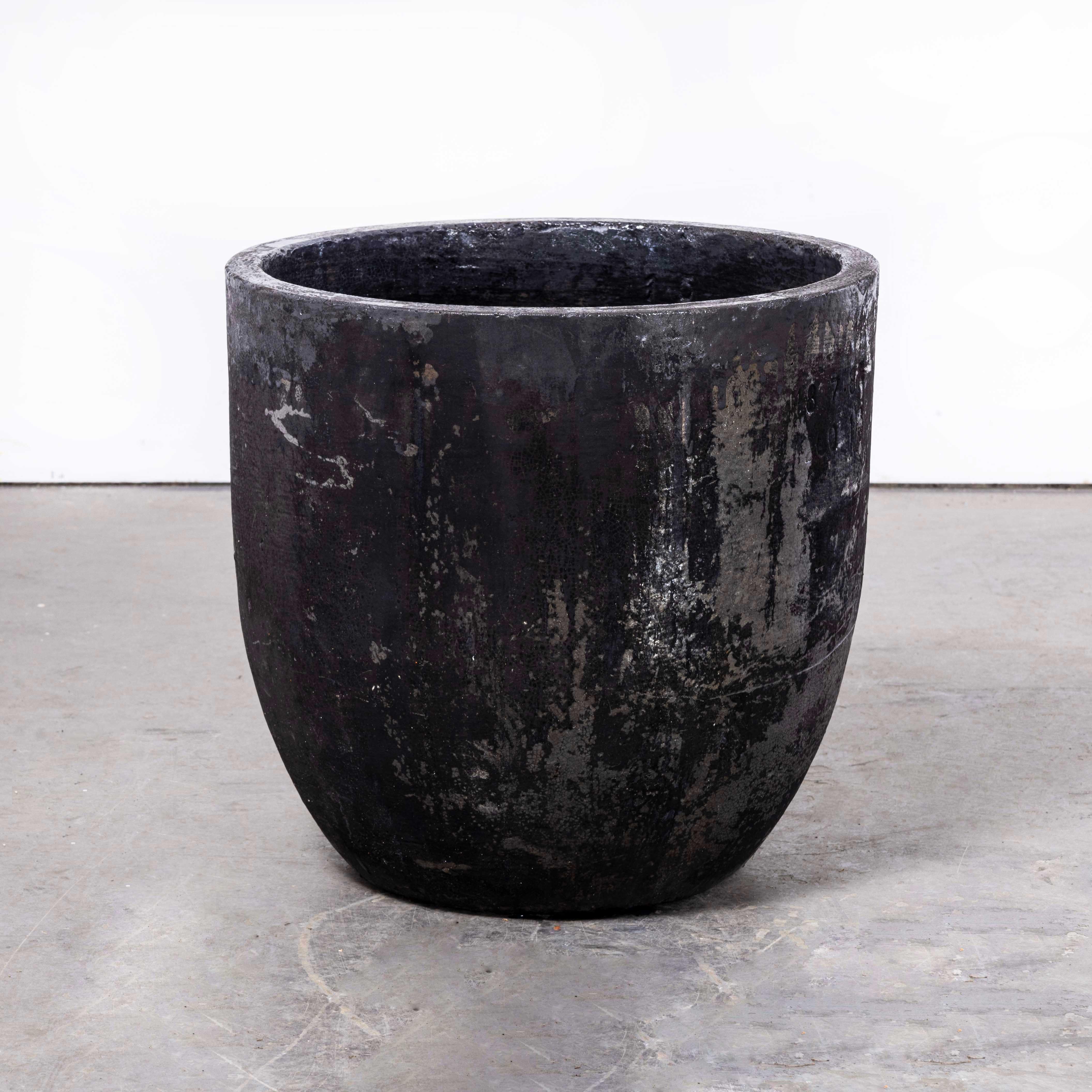 1970’s New Old Stock Foundry Crucible Pot (1525.3)
1970’s New Old Stock Foundry Crucible Pot. Sourced in Belgium this crucible pot is new old stock from the 1970’s, never used. Crucible pots are high heat resistant pots used to hold and pour molten
