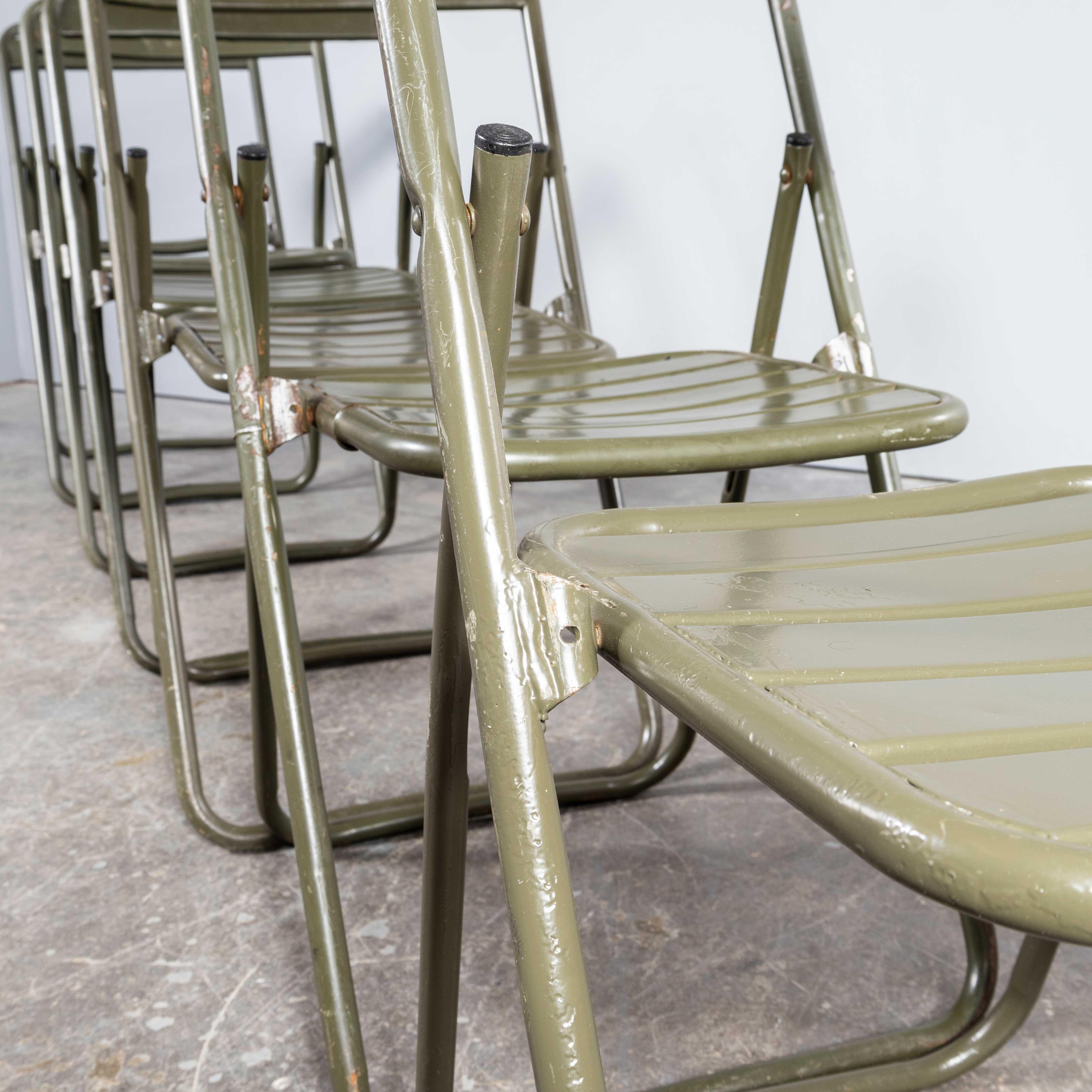 1970's New Old Stock Original French Army Surplus Folding Chairs - Very Large Qu For Sale 6