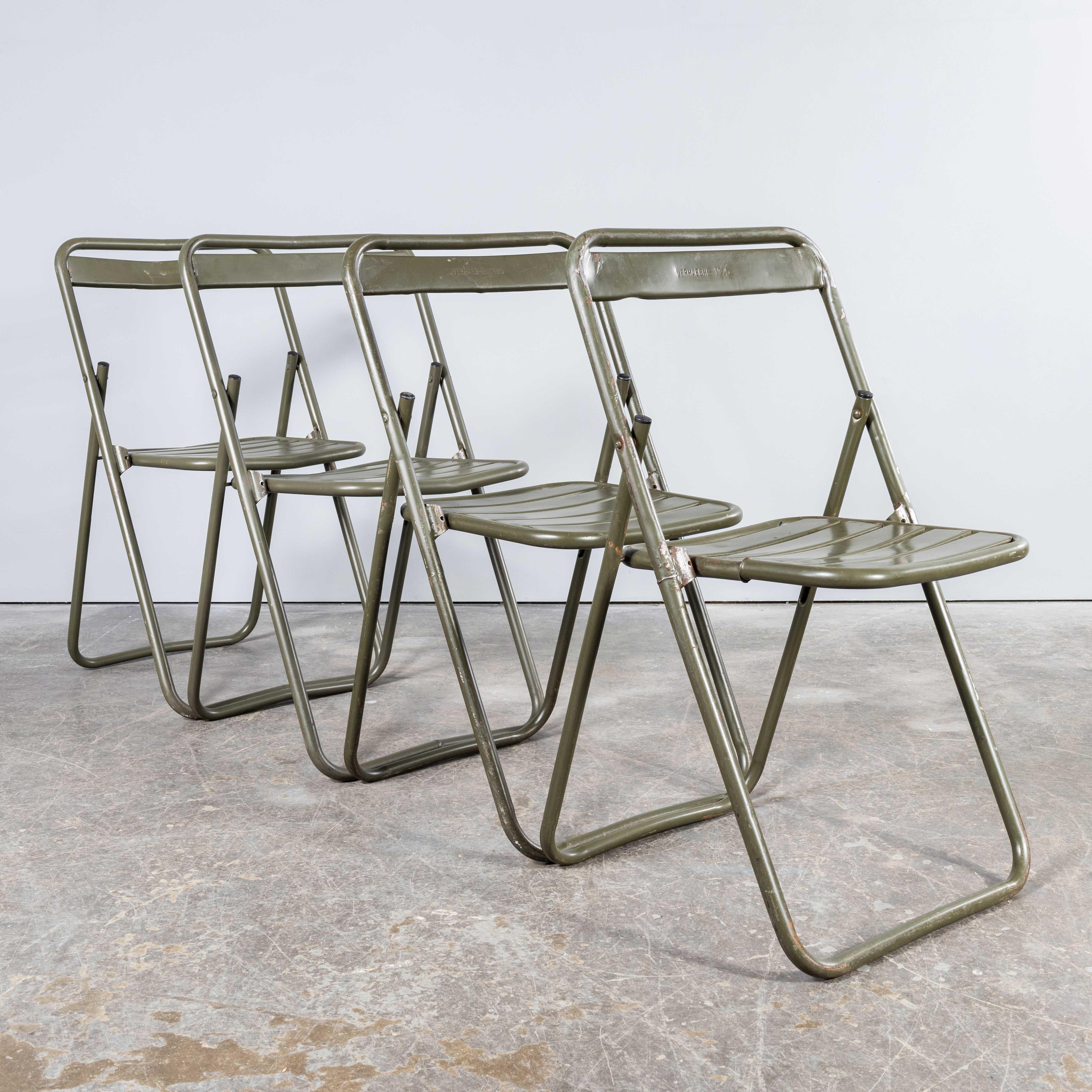 1970's New Old Stock Original French Army Surplus Folding Chairs - Very Large Qu For Sale 7