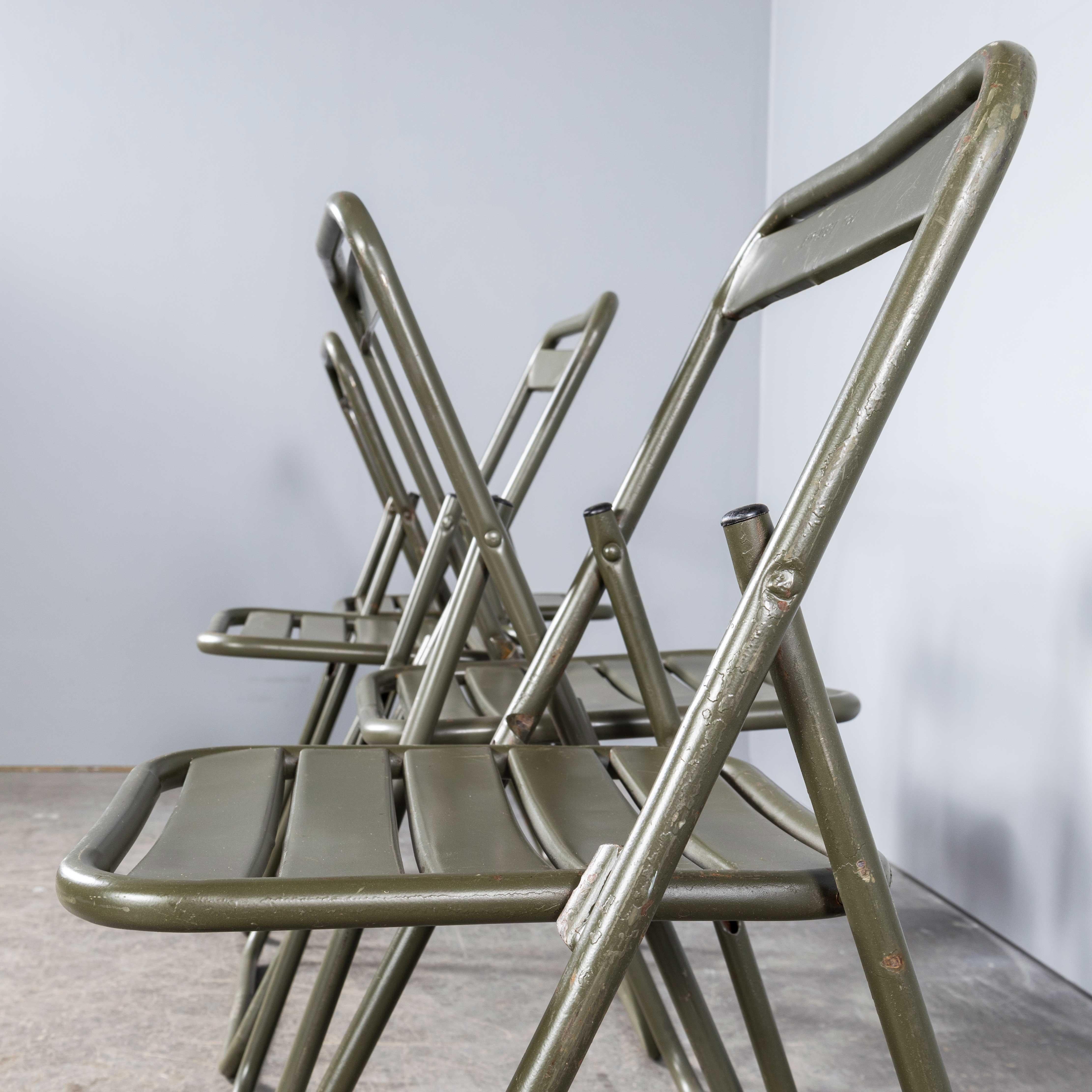 1970's New Old Stock Original French Army Surplus Folding Chairs - Very Large Qu For Sale 8