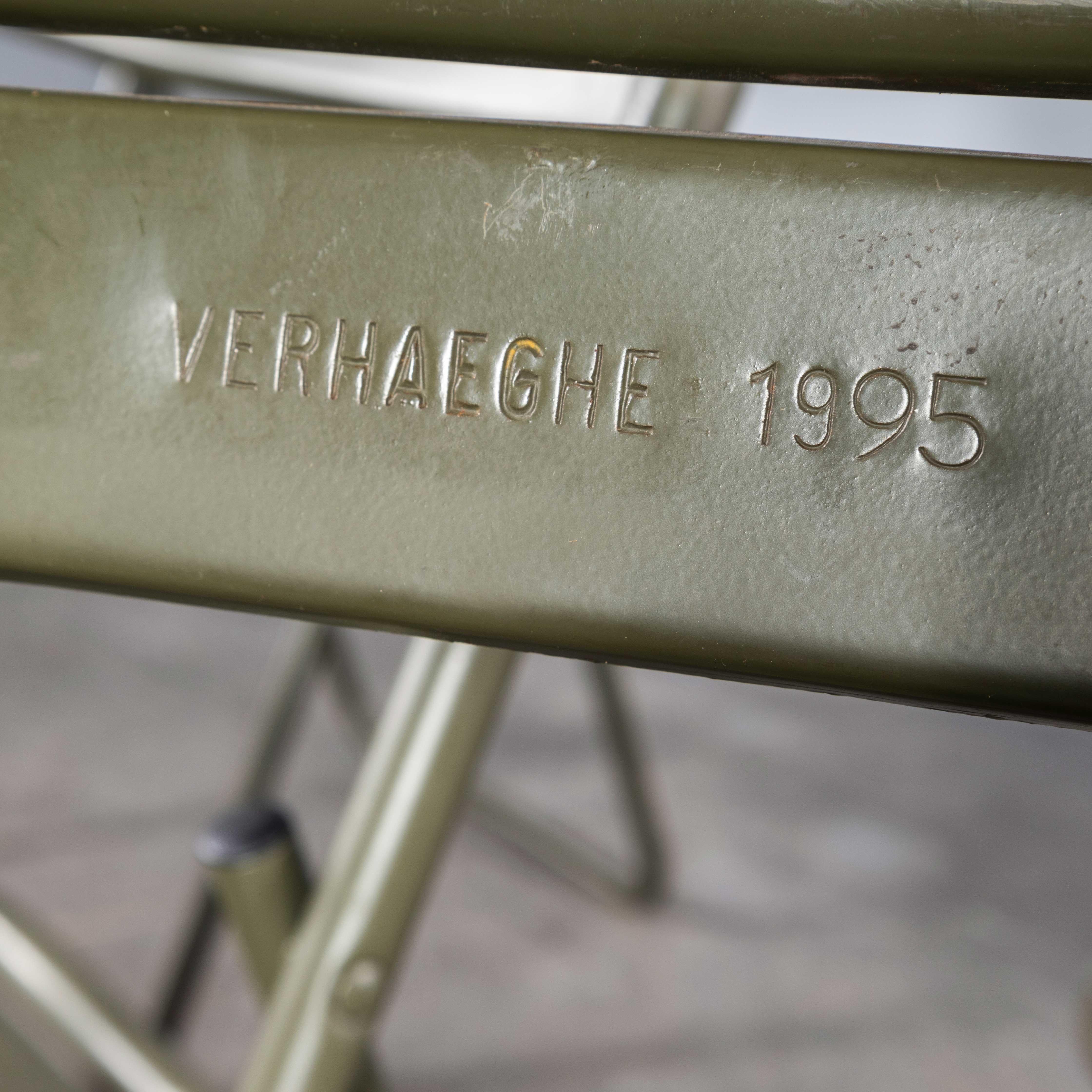 1970's New Old Stock Original French Army Surplus Folding Chairs - Very Large Qu For Sale 10