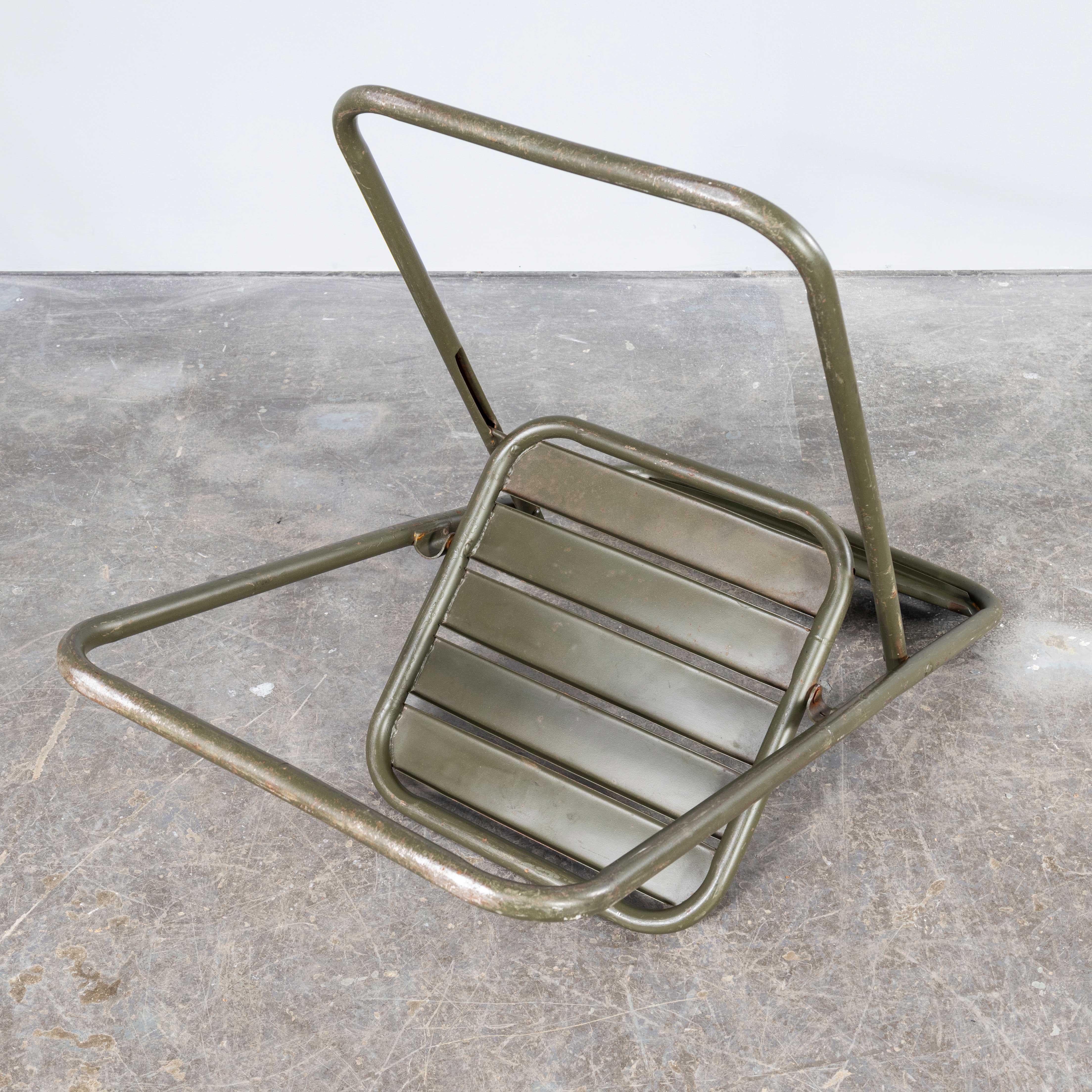 1970's New Old Stock Original French Army Surplus Folding Chairs - Very Large Qu For Sale 11