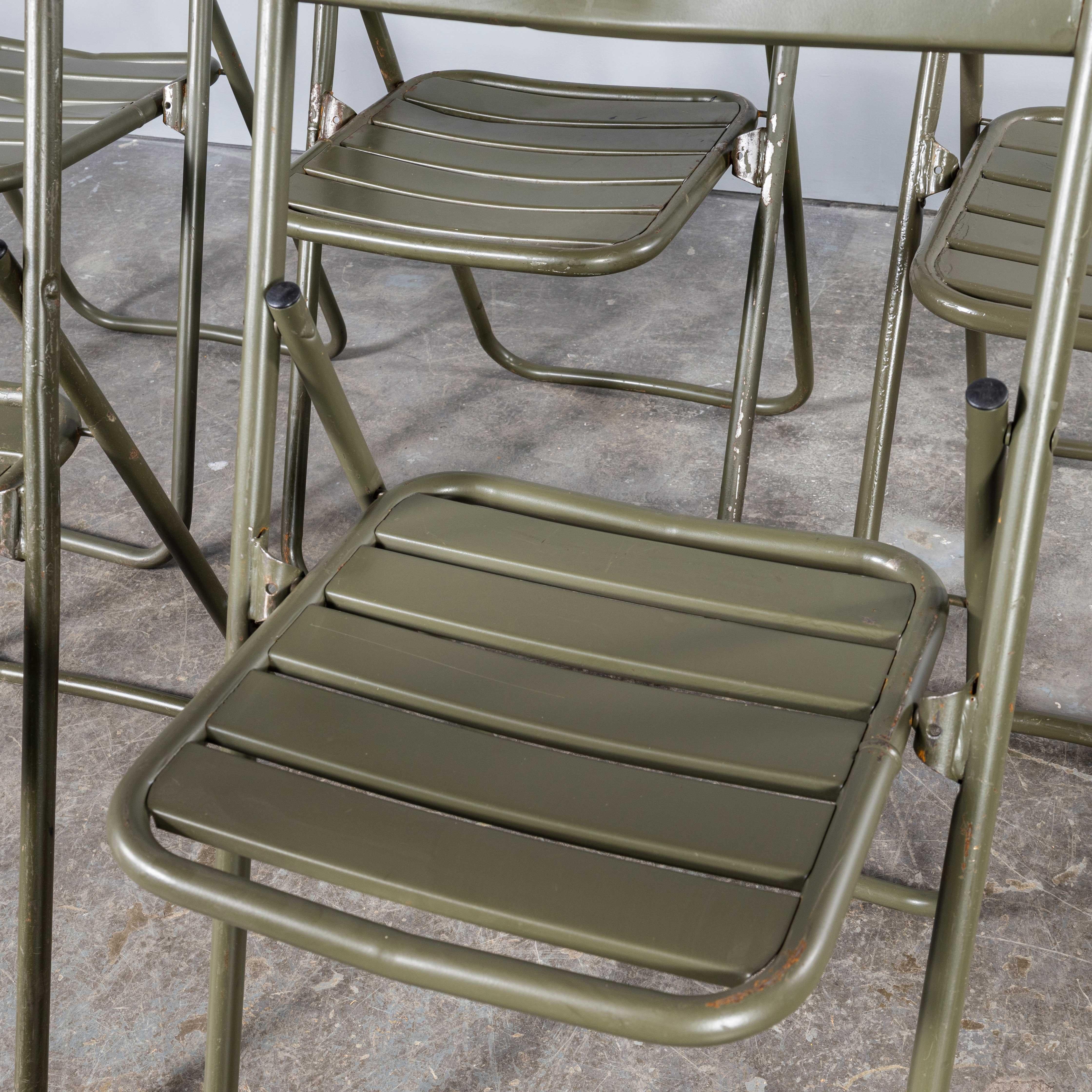 1970's New Old Stock Original French Army Surplus Folding Chairs - Very Large Qu For Sale 2