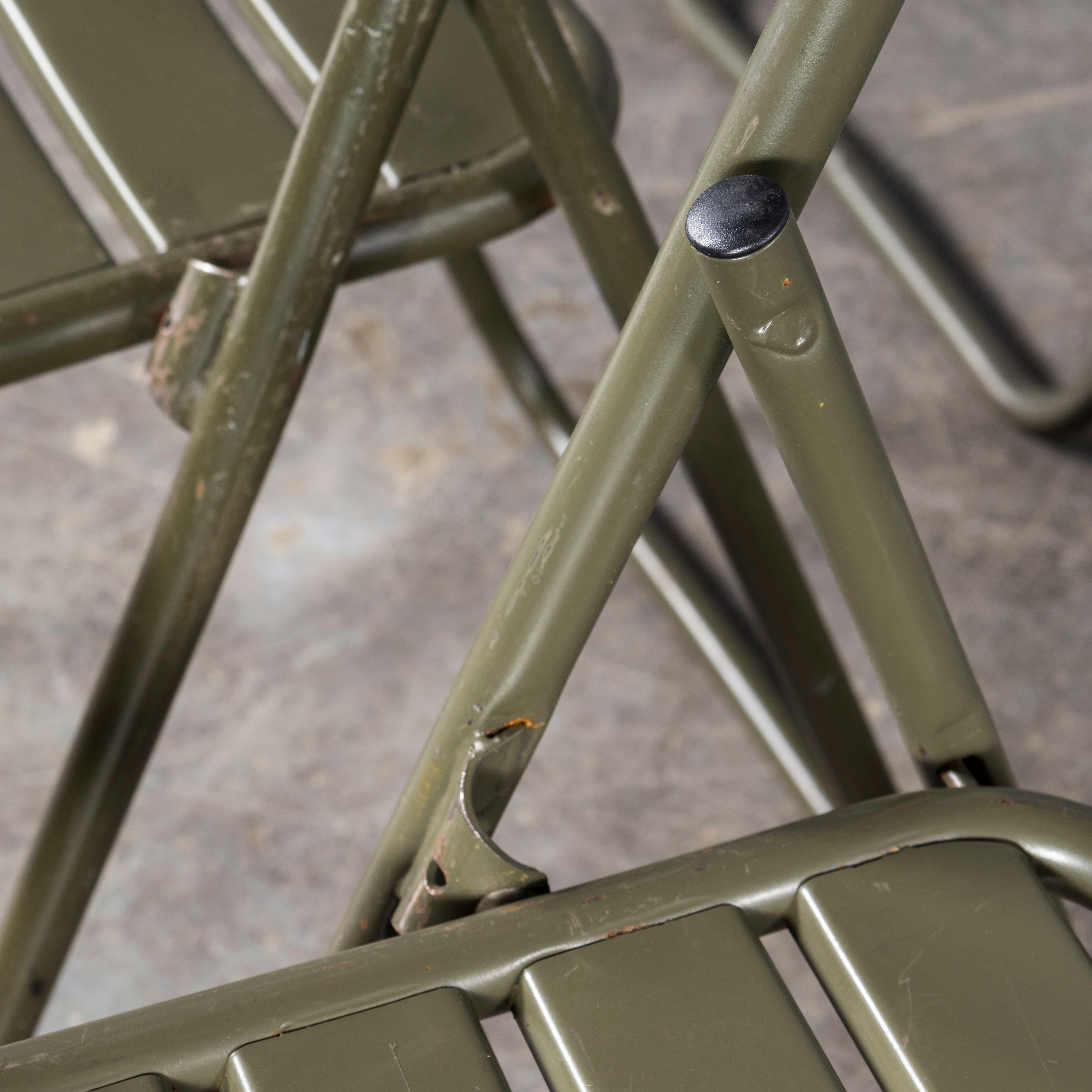 1970's New Old Stock Original French Army Surplus Folding Chairs - Very Large Qu For Sale 4