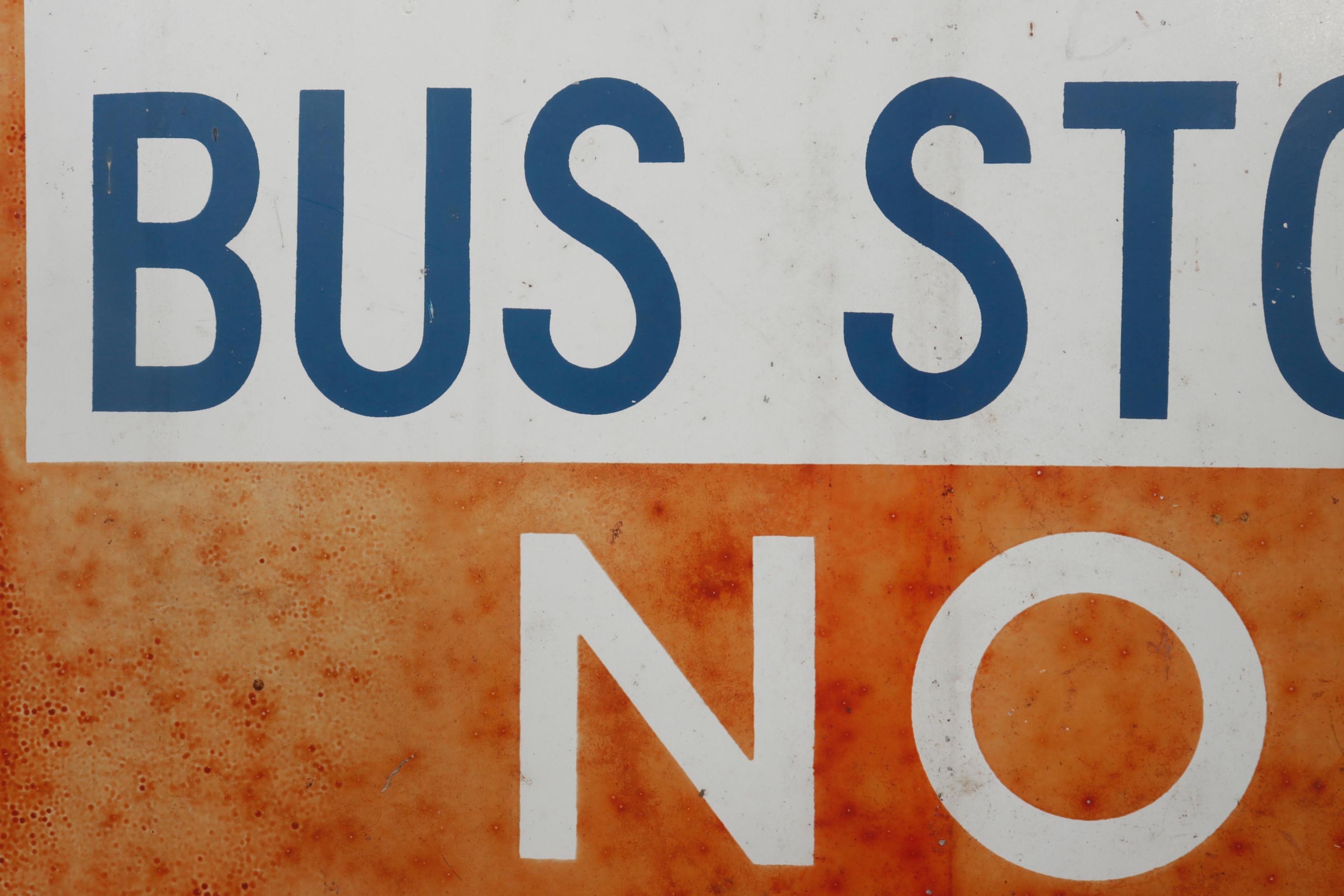 Américain Panneau d'arrêt de bus new-yorkais des années 1970 en vente