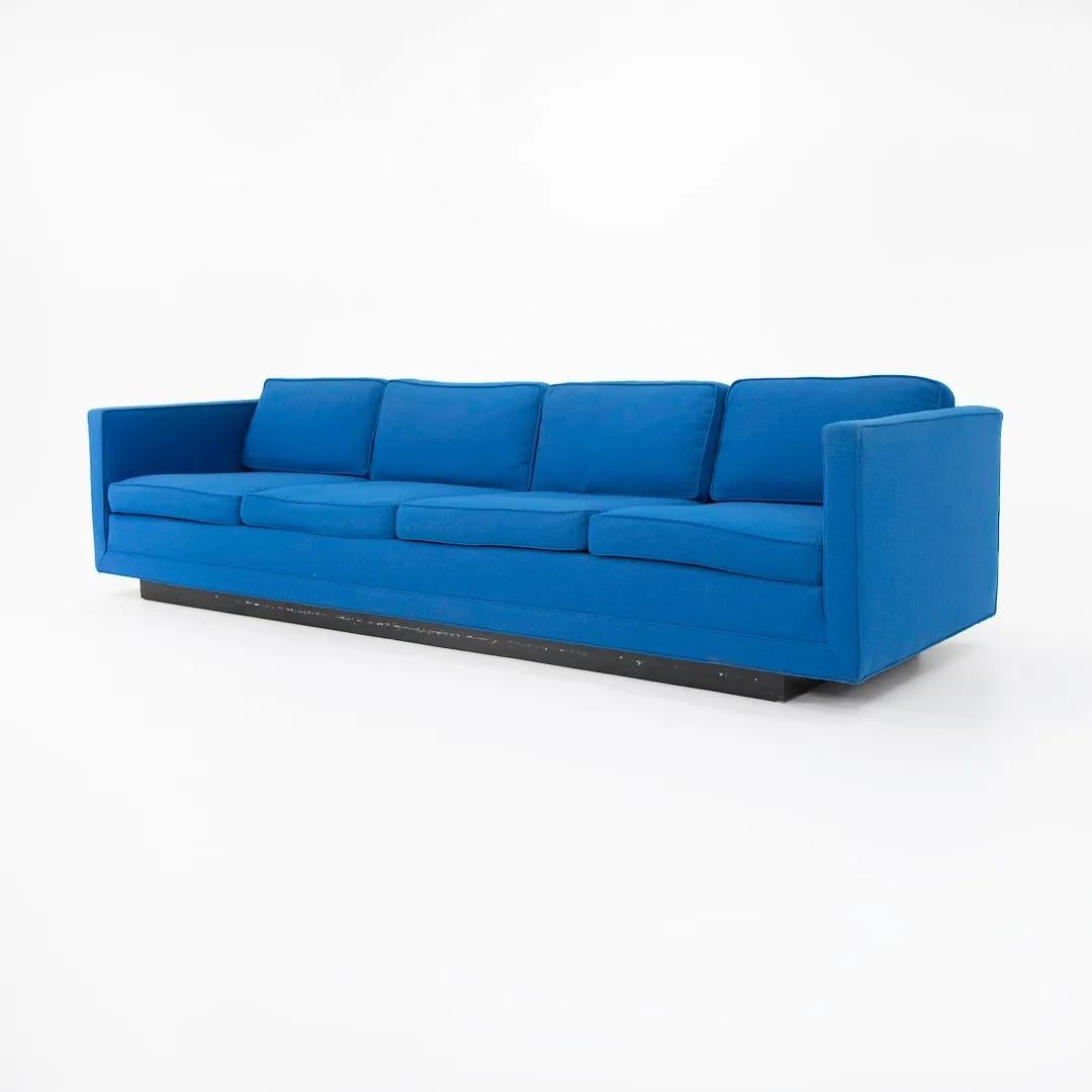 Modern 1970s Nicos Zographos Designs / SOM Attributed Four Seat Tuxedo Sofa in Fabric For Sale