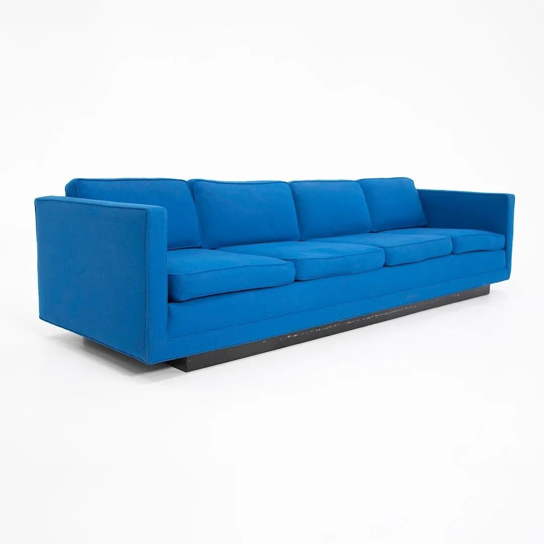 American 1970s Nicos Zographos Designs / SOM Attributed Four Seat Tuxedo Sofa in Fabric For Sale