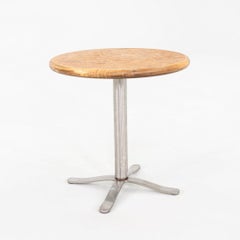 1970s Nicos Zographos Side / End Table in Stainless Steel and Burled Wood