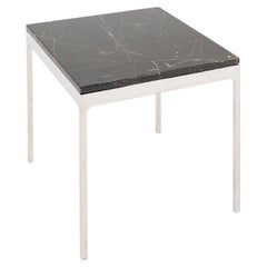 1970s Nicos Zographos TA.18G Side Table with Brown Marble and Stainless Frame