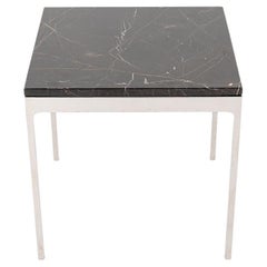 1970s Nicos Zographos TA.18G Side Table with Brown Marble and Stainless Frame