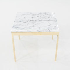 1970 Nicos Zographos Series TA.20 Square Side Table in Bronze with Marble Top (Table d'appoint carrée en bronze avec plateau en marbre)