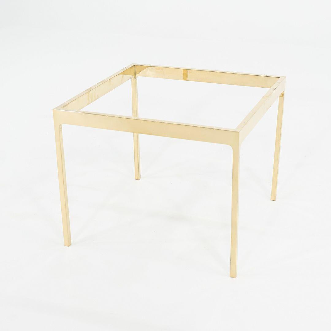 Américain 1970 Nicos Zographos Series TA.20 Square Side Table in Bronze with Marble Top (Table d'appoint carrée en bronze avec plateau en marbre) en vente
