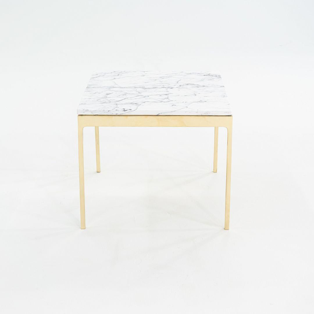 1970 Nicos Zographos Series TA.20 Square Side Table in Bronze with Marble Top (Table d'appoint carrée en bronze avec plateau en marbre) en vente 2