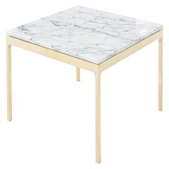 1970s Nicos Zographos TA.20 Series Square Side Table in Bronze with Marble Top