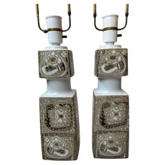 Used 1970's Nils Thorsson for Royal Copenhagen Fog & Morup Porcelain Lamps 