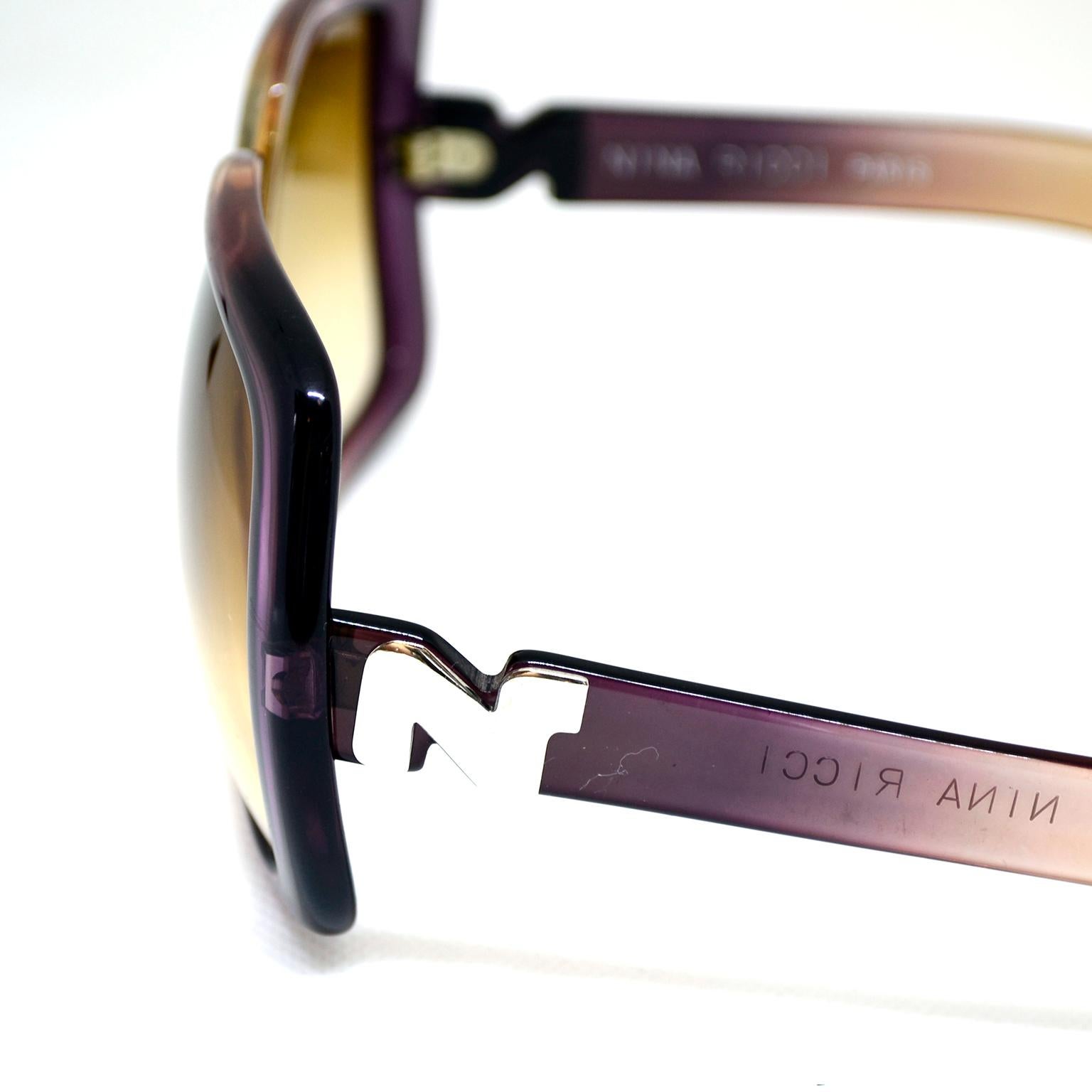 1970s Nina Ricci Vintage Ombre Purple Oversized Frames Sunglasses 7