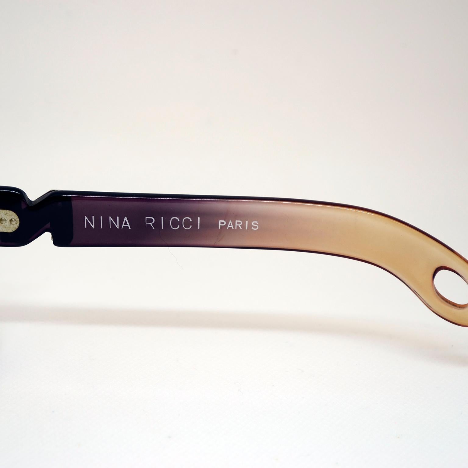 1970s Nina Ricci Vintage Ombre Purple Oversized Frames Sunglasses 8