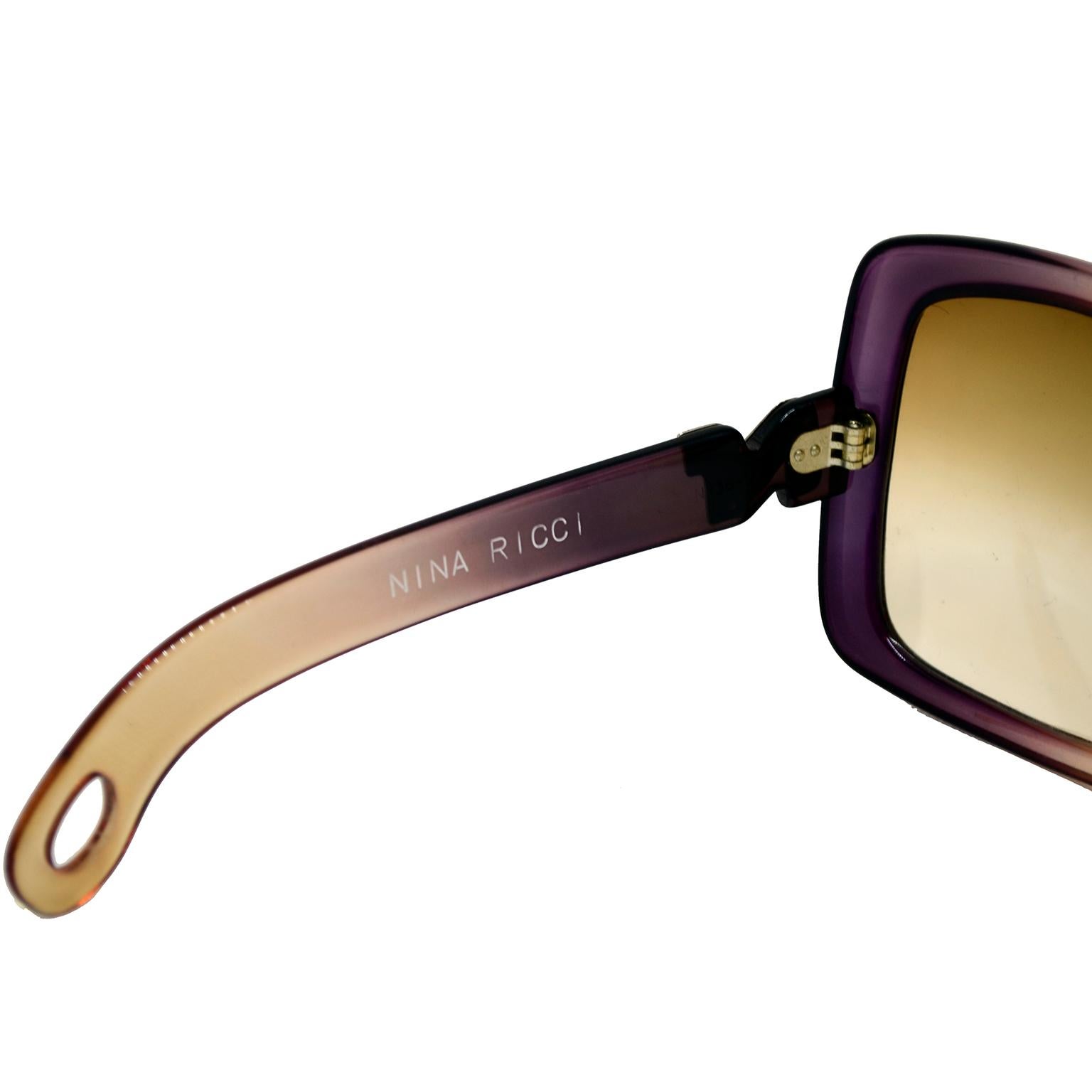 1970s Nina Ricci Vintage Ombre Purple Oversized Frames Sunglasses 9