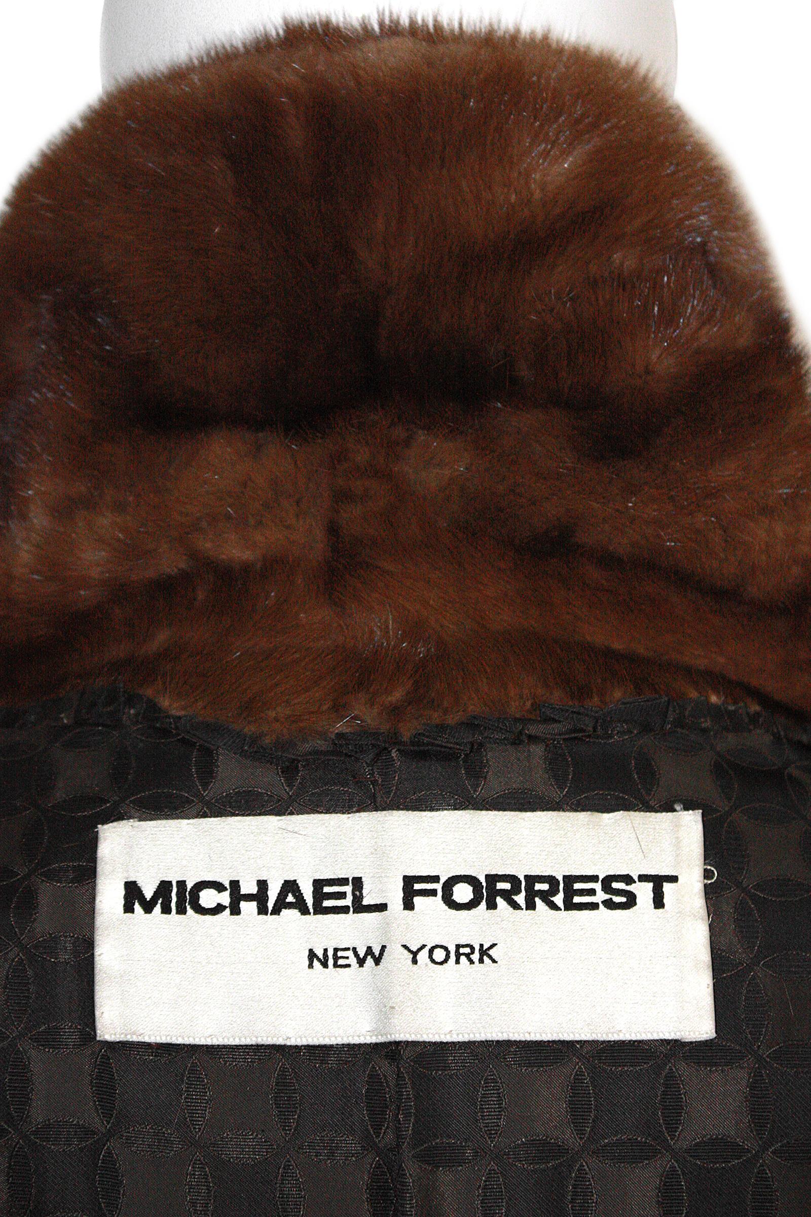 NORMAN NORELL pour MICHAEL FORREST du somptueux manteau en vison naturel de New York en vente 3
