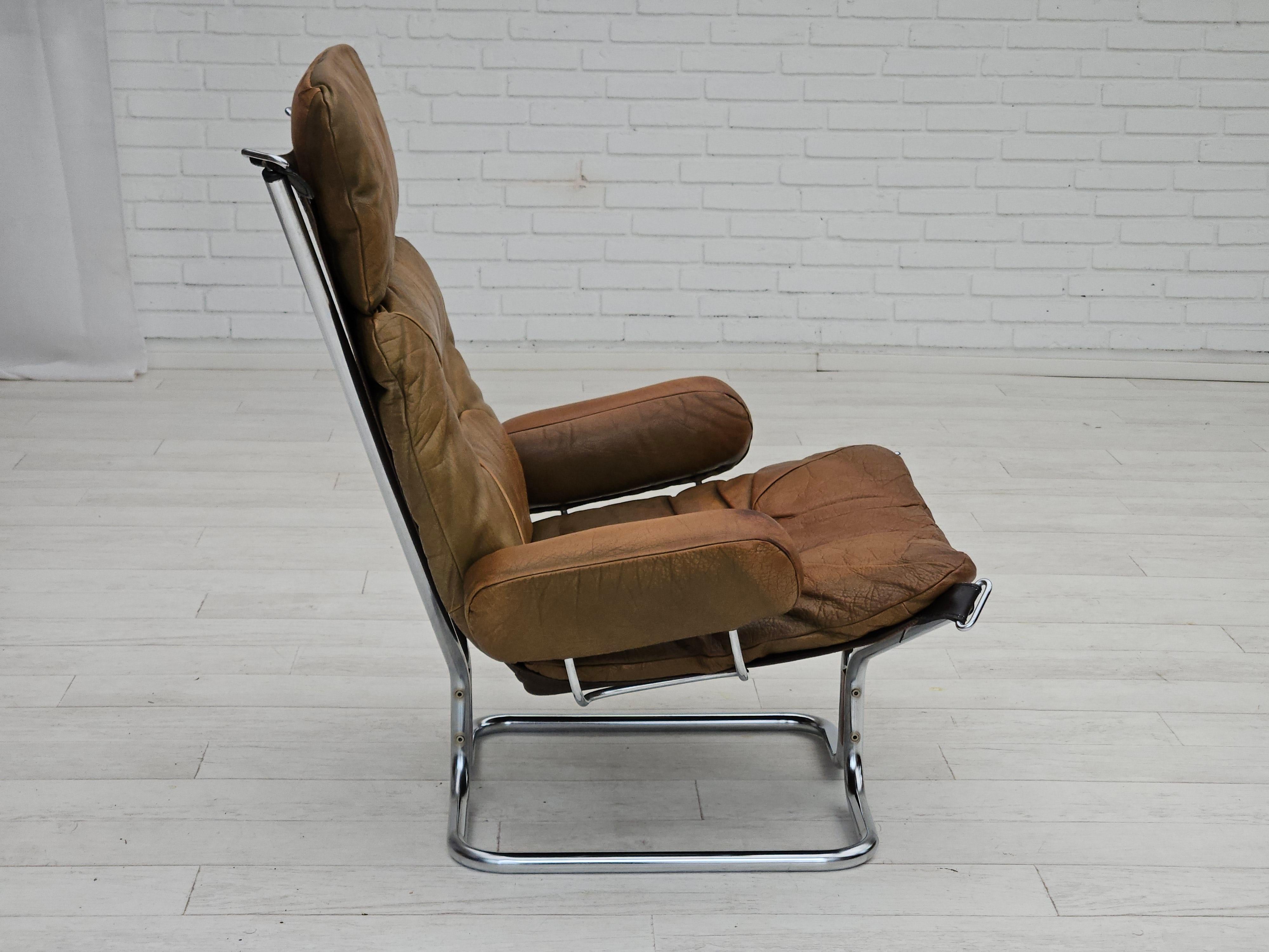 Fin du 20e siècle 1970, design norvégien de Harald Relling, état d'origine, cuir. en vente