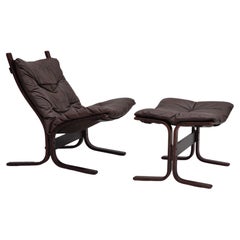 1970s, Norwegian design by Ingmar Relling, chair with footstool model "Siesta".