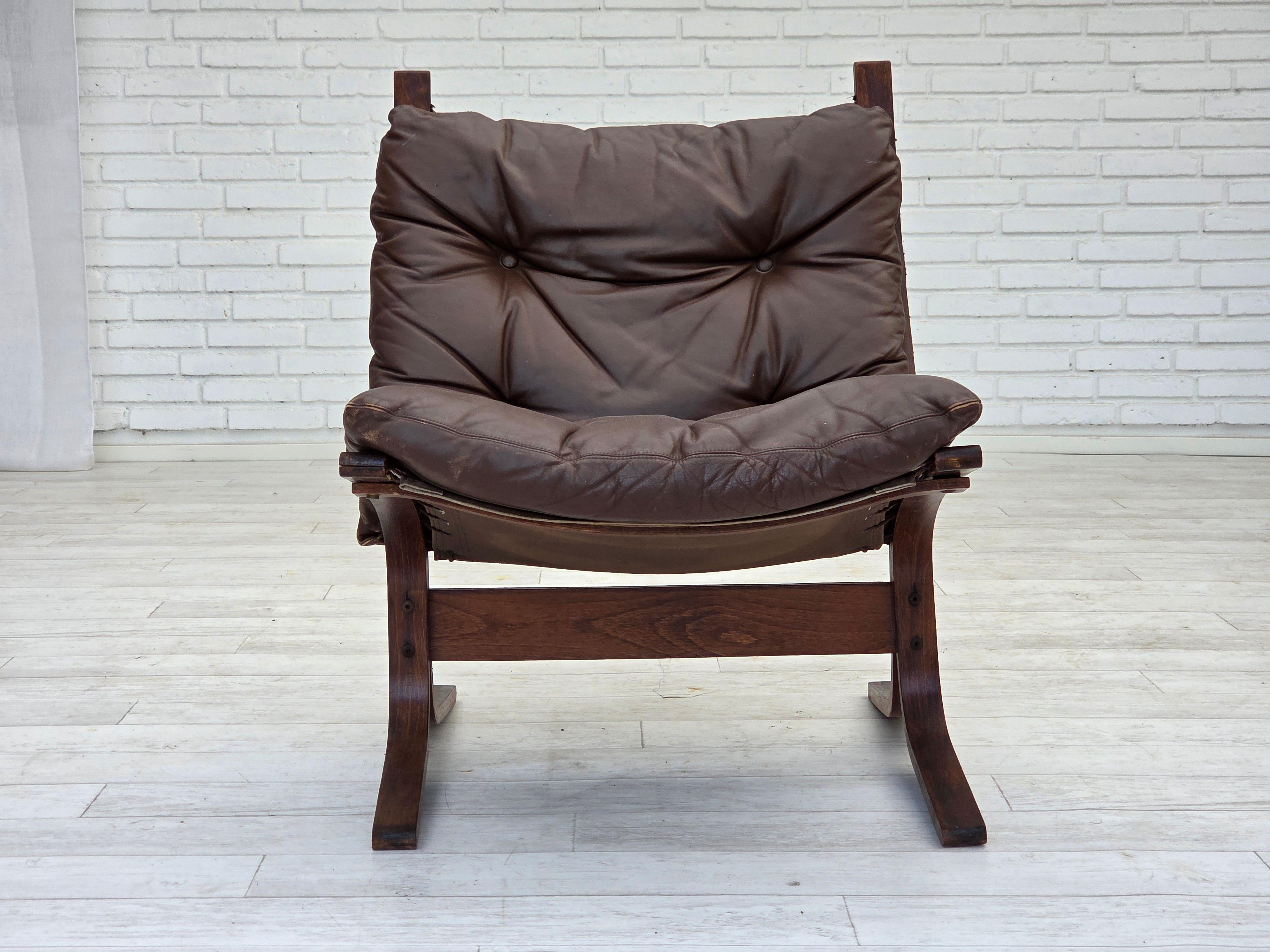 Leather 1970s, Norwegian design by Ingmar Relling, model 