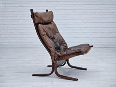 1970’s, Norwegian design, "Siesta" lounge chair by Ingmar Relling, leather.