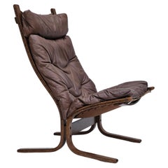 1970’s, Norwegian design, "Siesta" lounge chair by Ingmar Relling, leather.