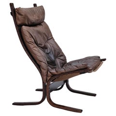 1970’s, Norwegian design, "Siesta" lounge chair by Ingmar Relling, leather.
