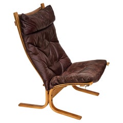 1970’s, Norwegian design, "Siesta" lounge chair by Ingmar Relling, leather.