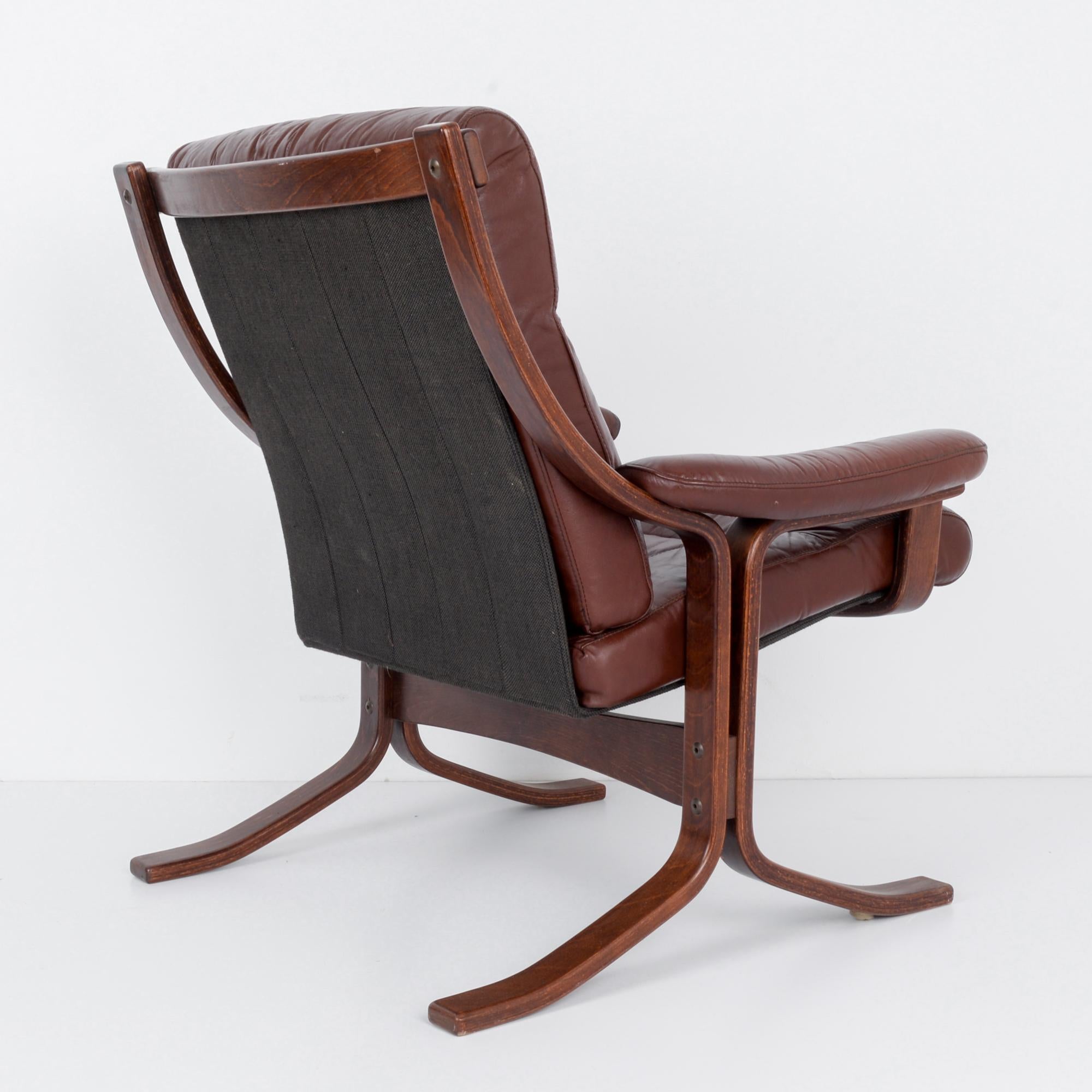 Late 20th Century 1970s Norwegian Leather Armchair