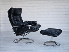 Anni '70, poltrona girevole Norwegian relax di Stressless, originale in ottime condizioni.