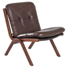 Chaise pliante norvégienne Uno tapissée des années 1970 par Ekornes